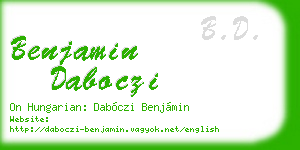 benjamin daboczi business card