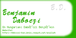 benjamin daboczi business card